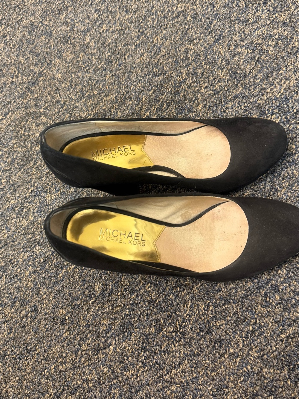 Michael Kors Black Suede Round-Toe Pumps